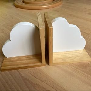 Wooden Cloud Bookends